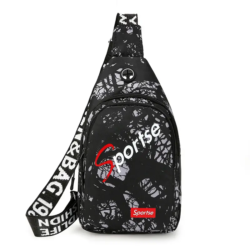 Men's Blue Pirate Print Crossbody Bag