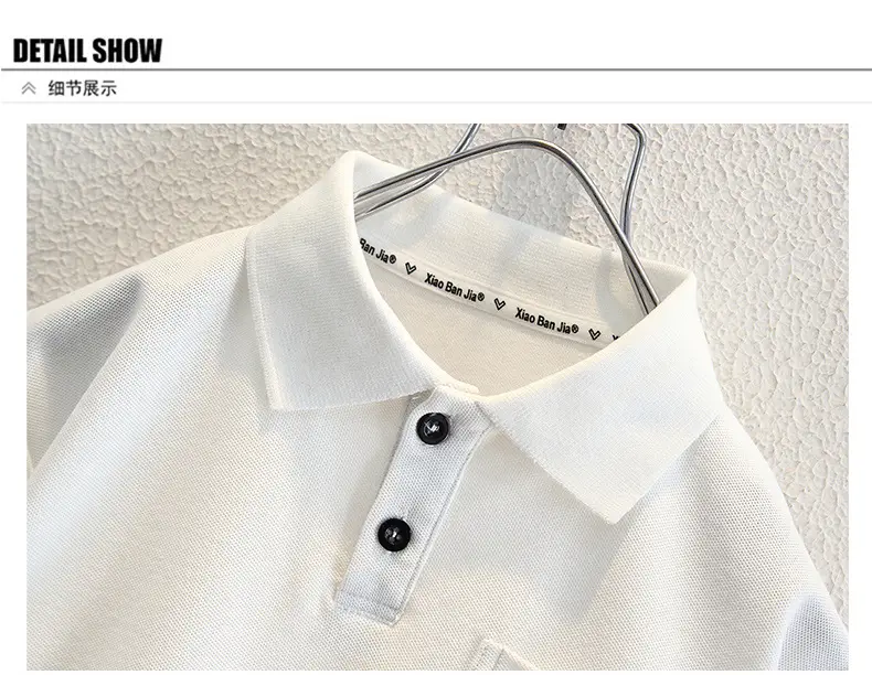 Kids White Short Sleeve T-Shirt Polo Shirt 2025 — feature 10
