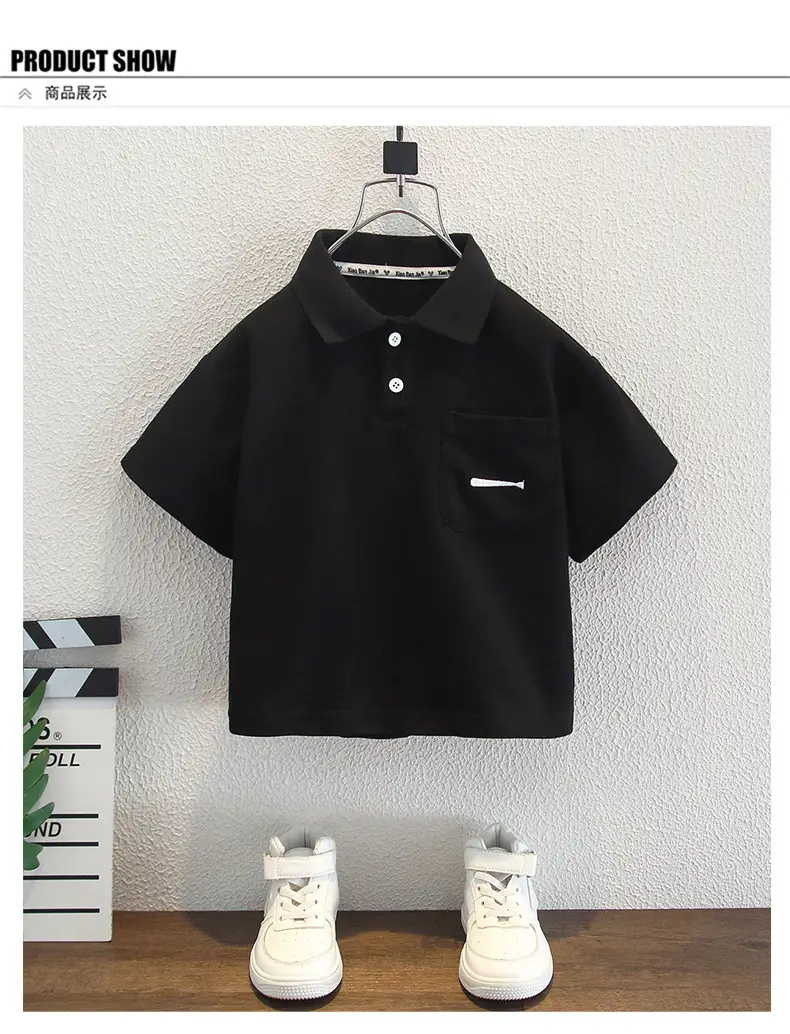 Kids White Short Sleeve T-Shirt Polo Shirt 2025 — feature 4