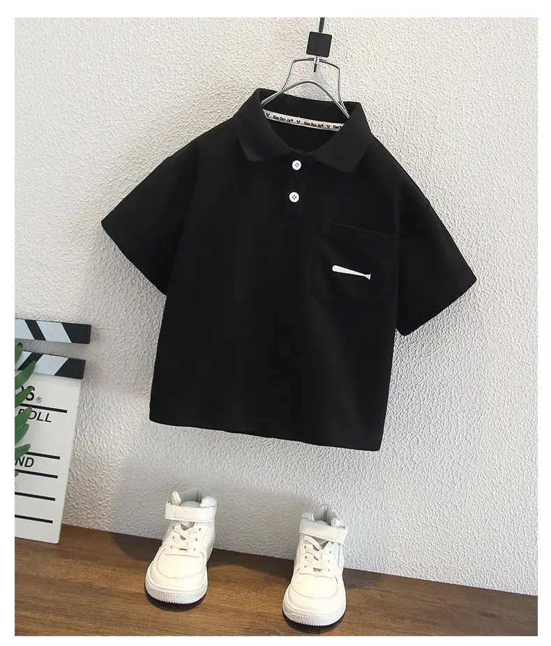 Kids White Short Sleeve T-Shirt Polo Shirt 2025 — feature 5
