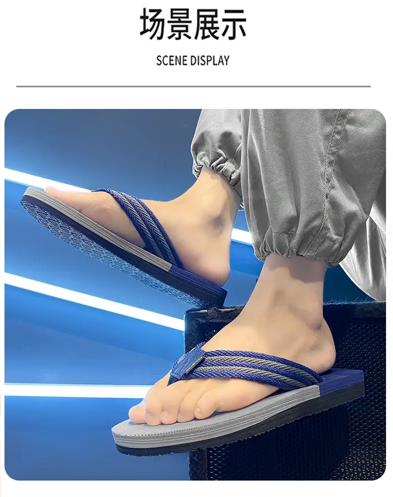 Cross-border Explosions Personalized Flip-Flops Men's Summer Non-slip Sandals Clip-on Trendy Wear-resistant Outer Wear Beach Slippers for Men — feature 8