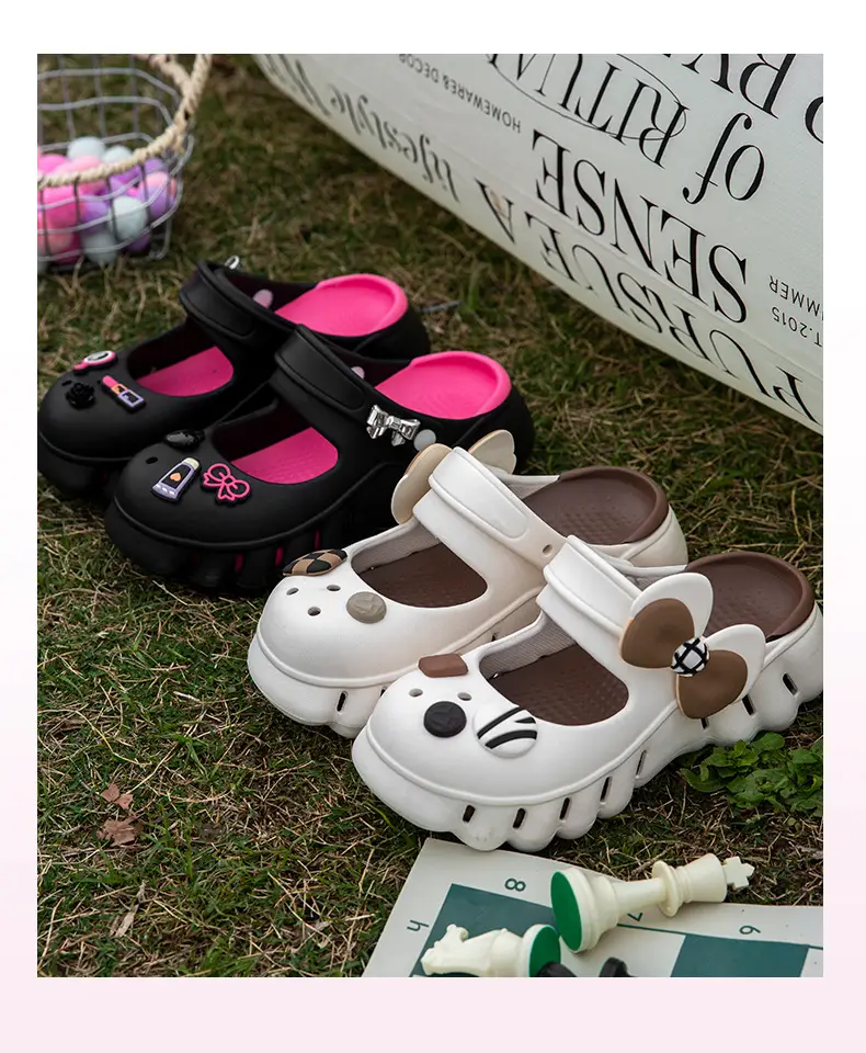 South Po Wan Mary Jane Hole Shoes Women's Summer Cute Home Thick Sole Height Increased Outer Wear Non-slip Beach Sandals and Slippers for Women — feature 11