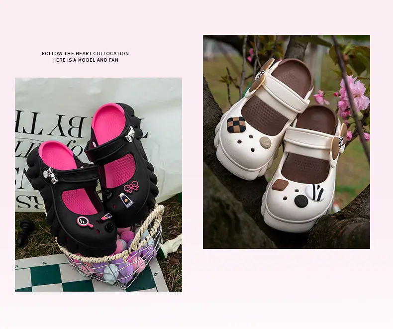 South Po Wan Mary Jane Hole Shoes Women's Summer Cute Home Thick Sole Height Increased Outer Wear Non-slip Beach Sandals and Slippers for Women — feature 9