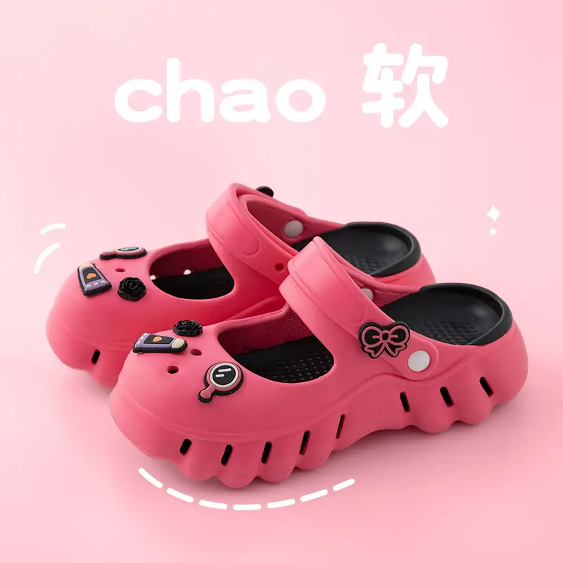 South Po Wan Mary Jane Hole Shoes Women's Summer Cute Home Thick Sole Height Increased Outer Wear Non-slip Beach Sandals and Slippers for Women