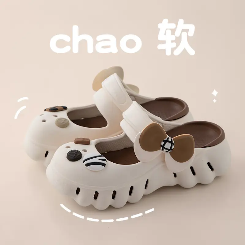 South Po Wan Mary Jane Hole Shoes Women's Summer Cute Home Thick Sole Height Increased Outer Wear Non-slip Beach Sandals and Slippers for Women