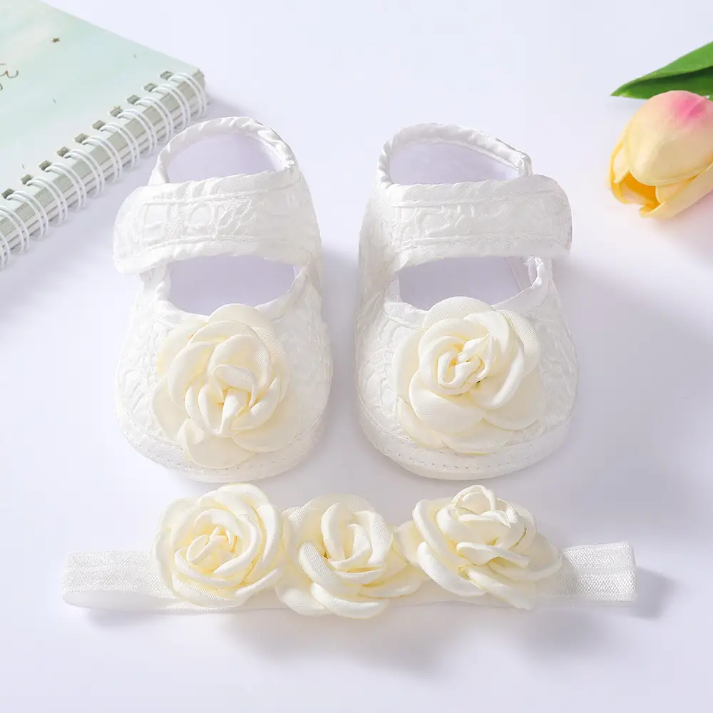 White Lace Bow Baby Shoes for 0-1 Year Old