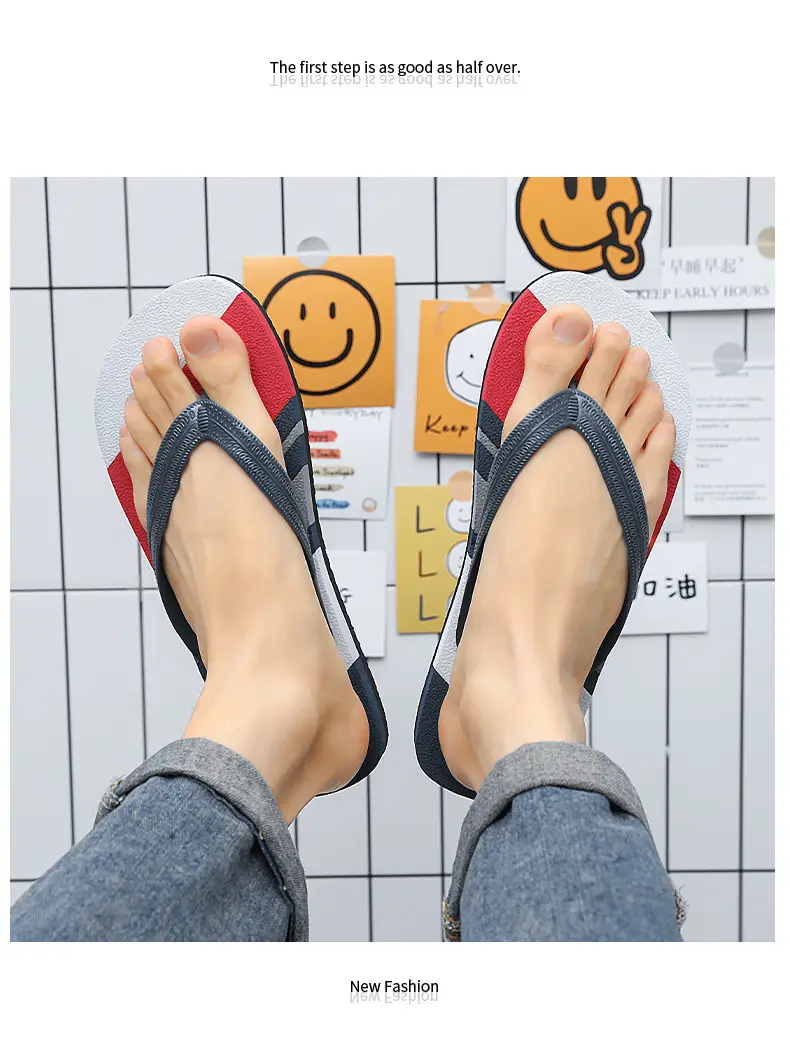 Wear-resistant lightweight breathable flip-flops men's summer non-slip outdoor sandals men's trendy beach flip-flops — feature 10