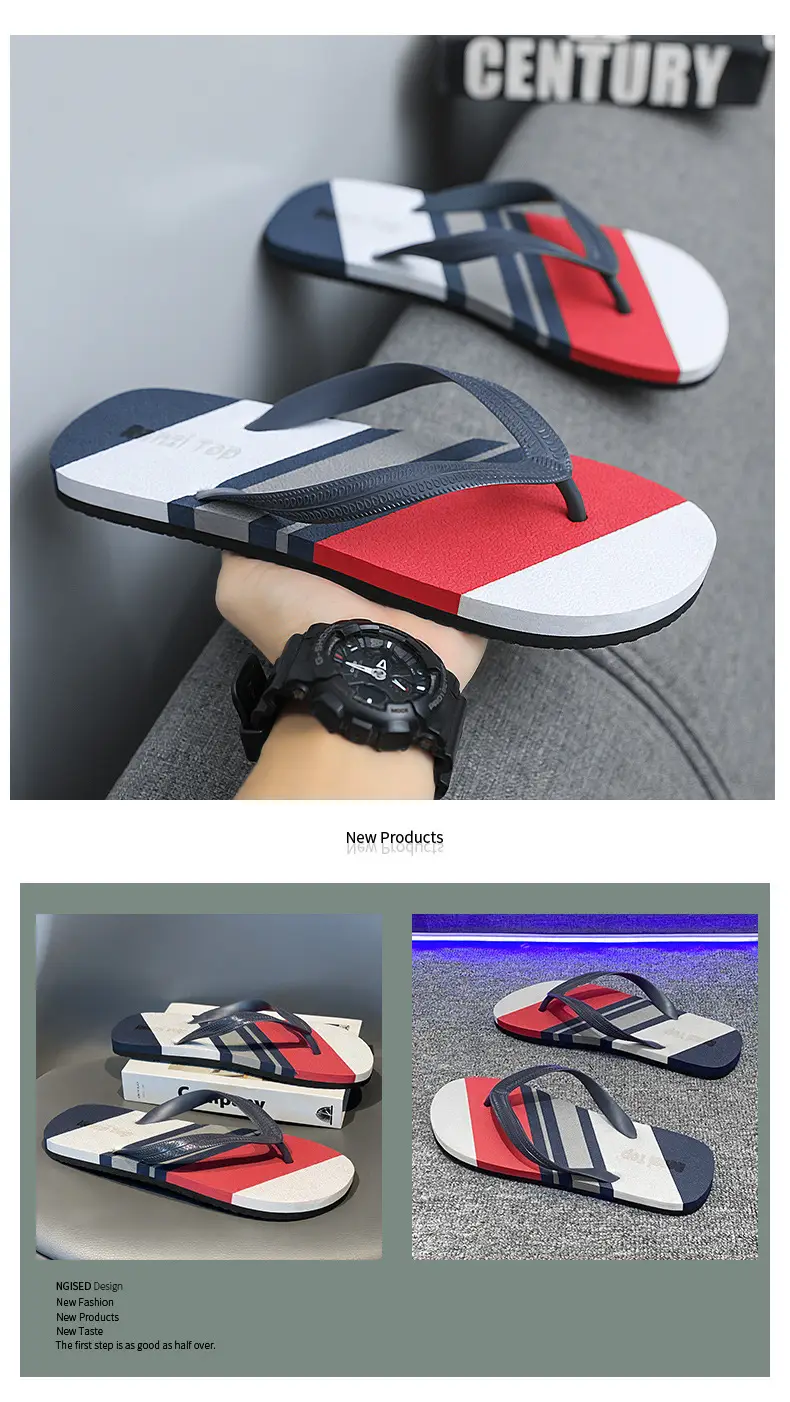 Wear-resistant lightweight breathable flip-flops men's summer non-slip outdoor sandals men's trendy beach flip-flops — feature 11