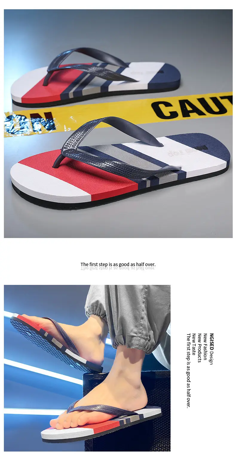 Wear-resistant lightweight breathable flip-flops men's summer non-slip outdoor sandals men's trendy beach flip-flops — feature 12