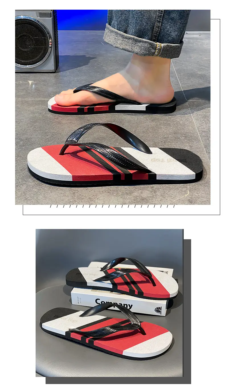 Wear-resistant lightweight breathable flip-flops men's summer non-slip outdoor sandals men's trendy beach flip-flops — feature 13
