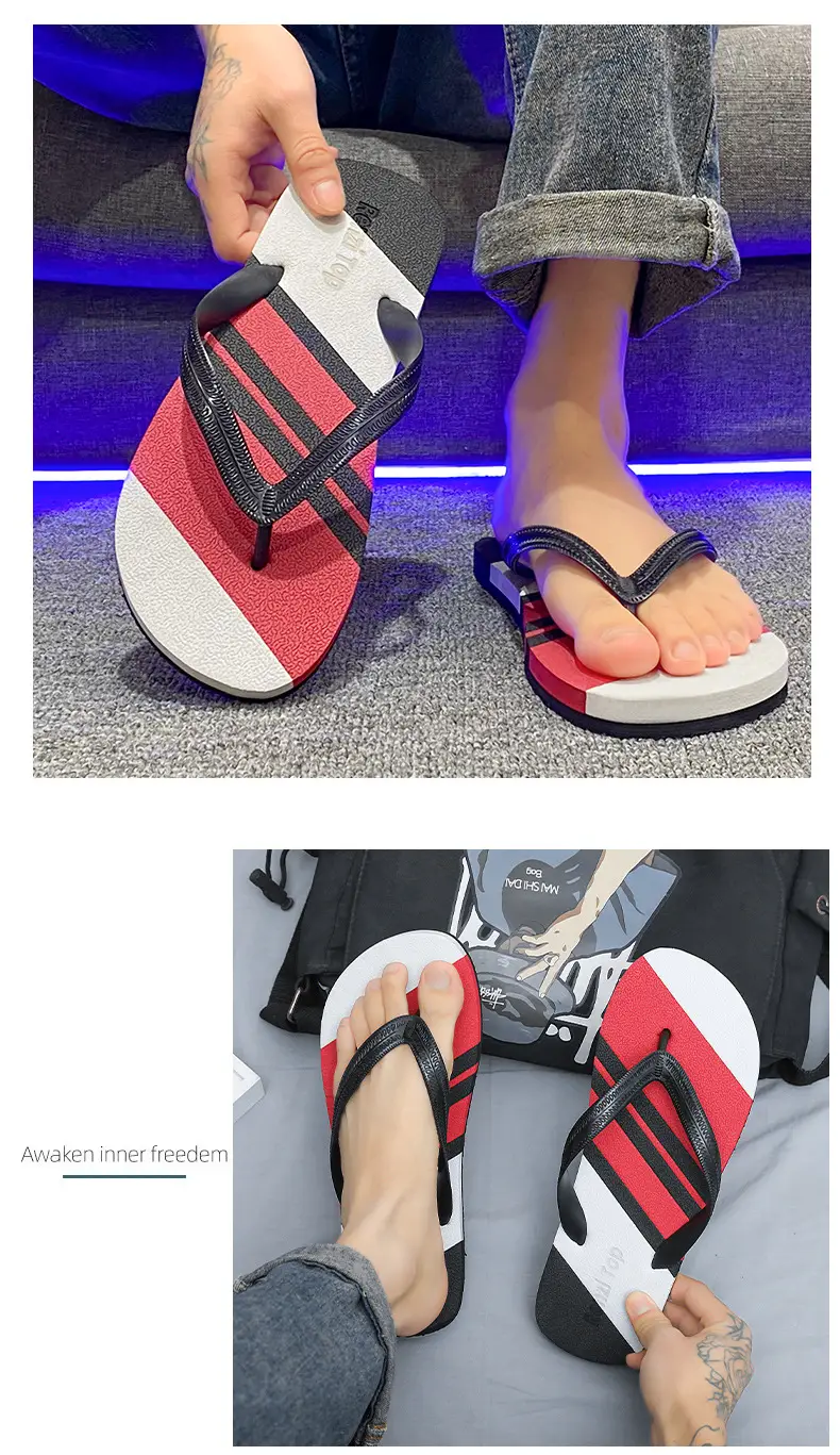 Wear-resistant lightweight breathable flip-flops men's summer non-slip outdoor sandals men's trendy beach flip-flops — feature 14