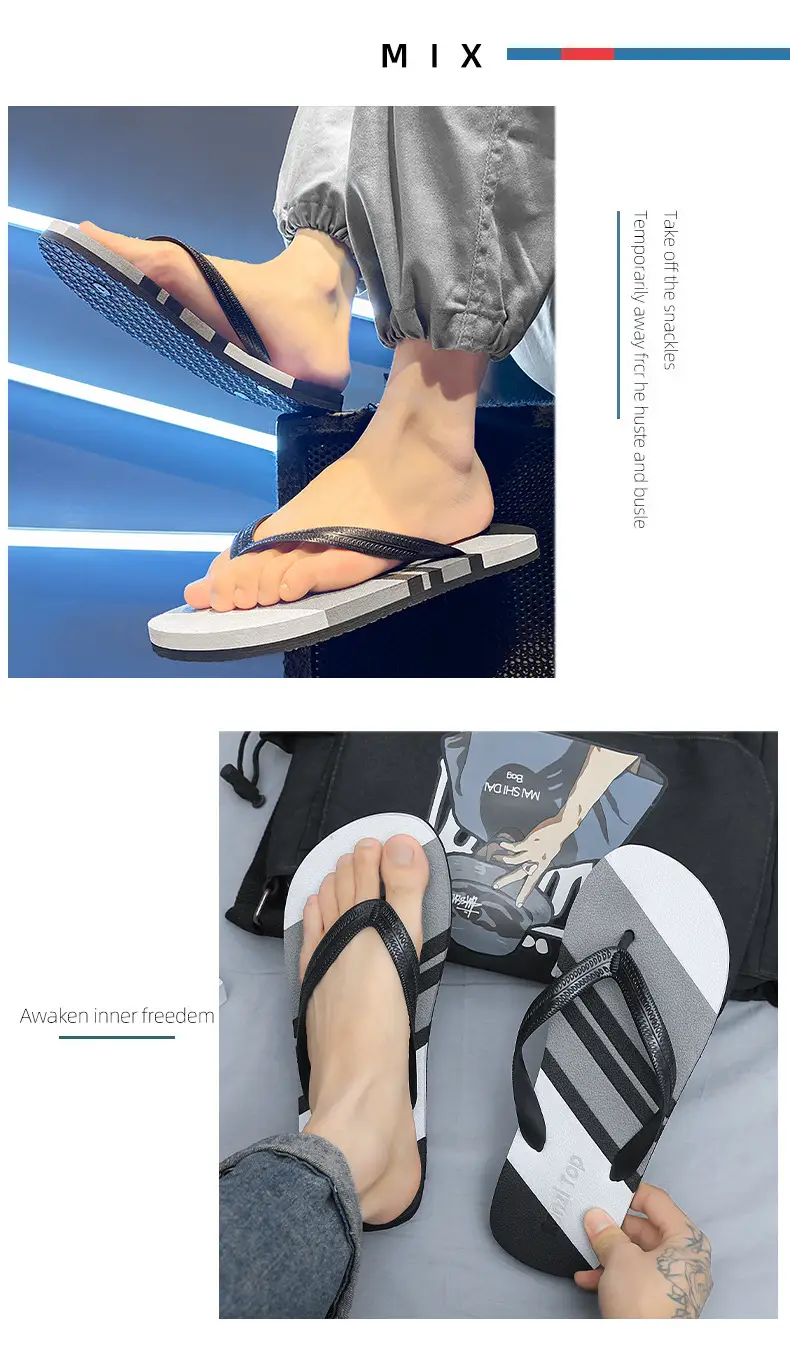 Wear-resistant lightweight breathable flip-flops men's summer non-slip outdoor sandals men's trendy beach flip-flops — feature 5