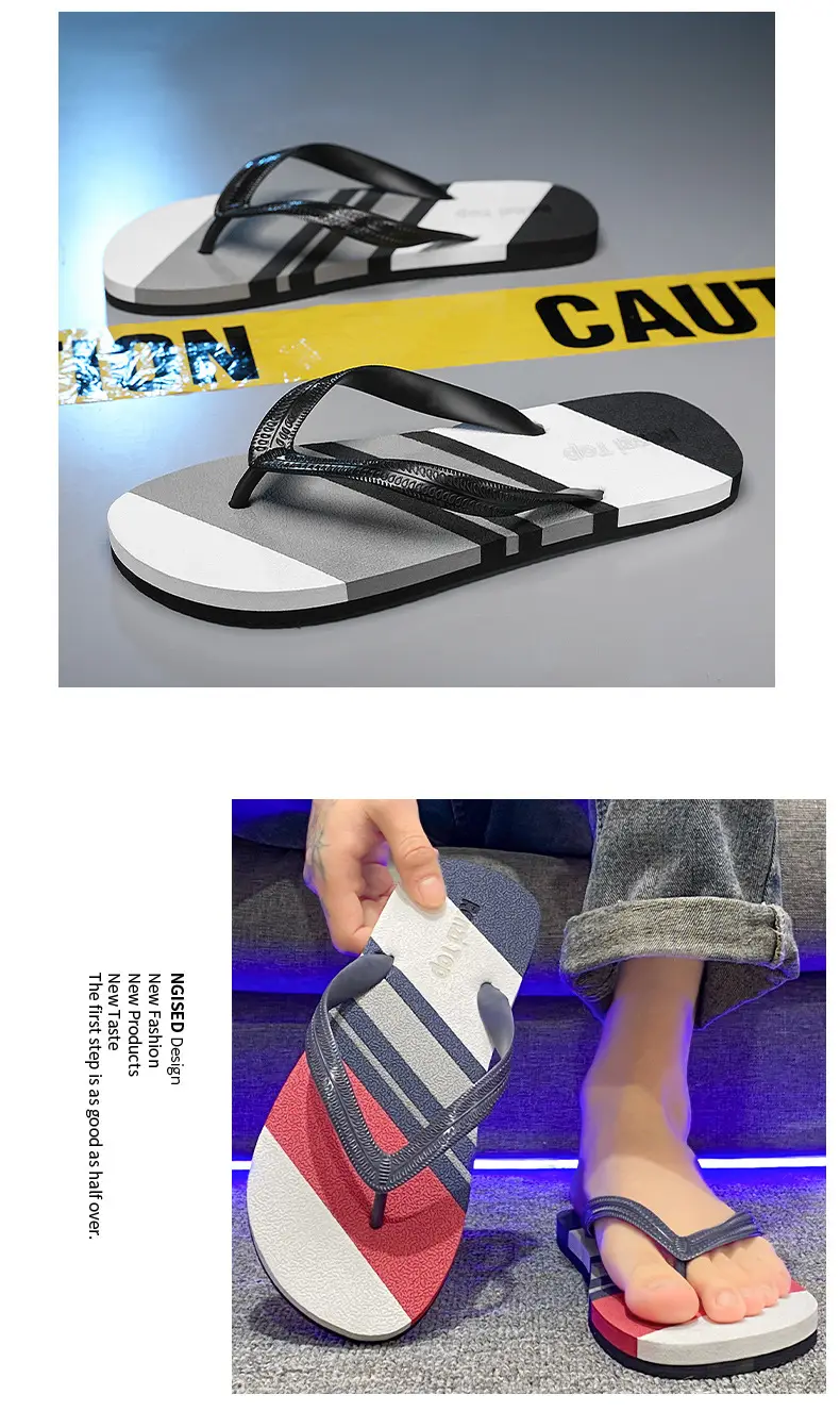 Wear-resistant lightweight breathable flip-flops men's summer non-slip outdoor sandals men's trendy beach flip-flops — feature 7