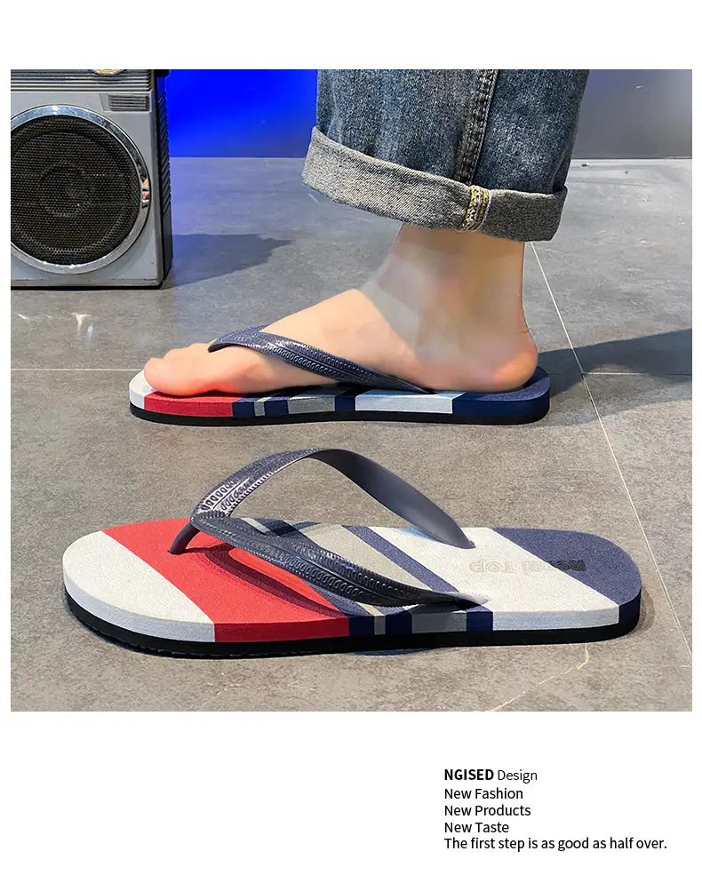 Wear-resistant lightweight breathable flip-flops men's summer non-slip outdoor sandals men's trendy beach flip-flops — feature 8