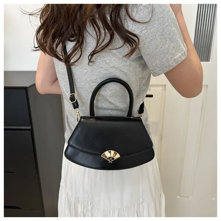 Women's Fan-Shaped White Shoulder Crossbody Bag - Image 8