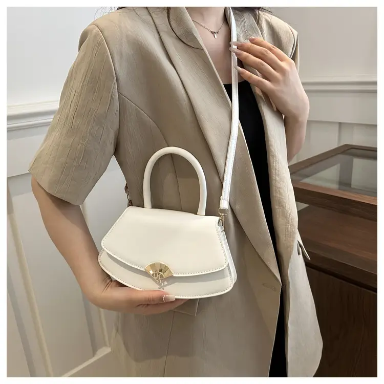 Women's Fan-Shaped White Shoulder Crossbody Bag — feature 13