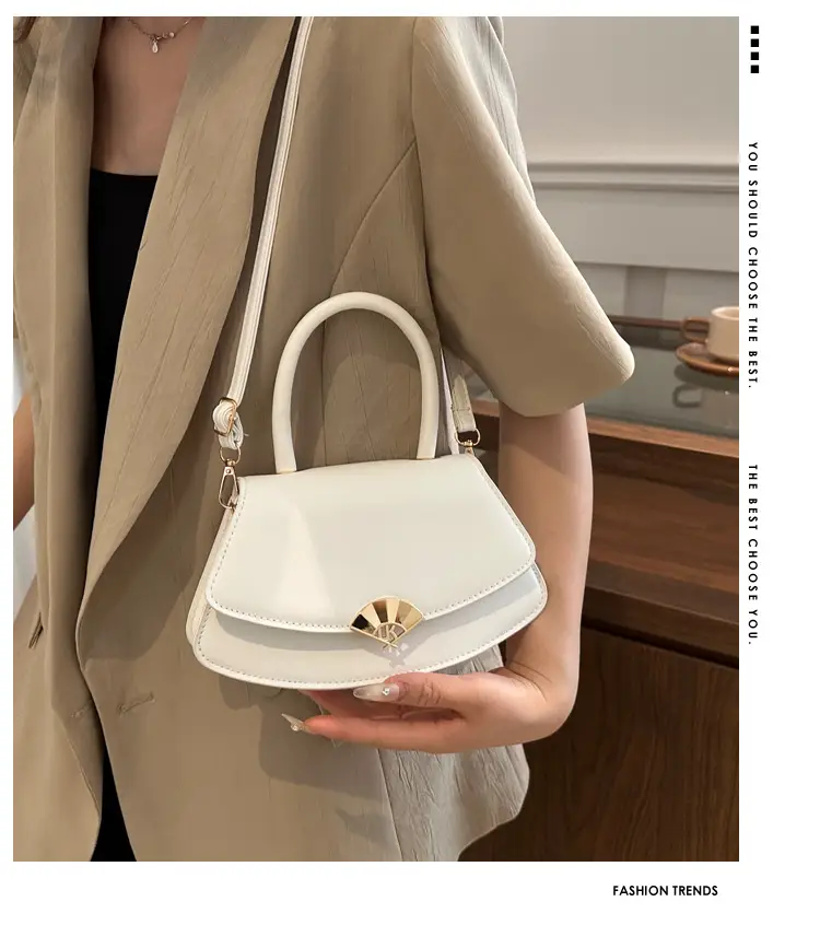 Women's Fan-Shaped White Shoulder Crossbody Bag — feature 2