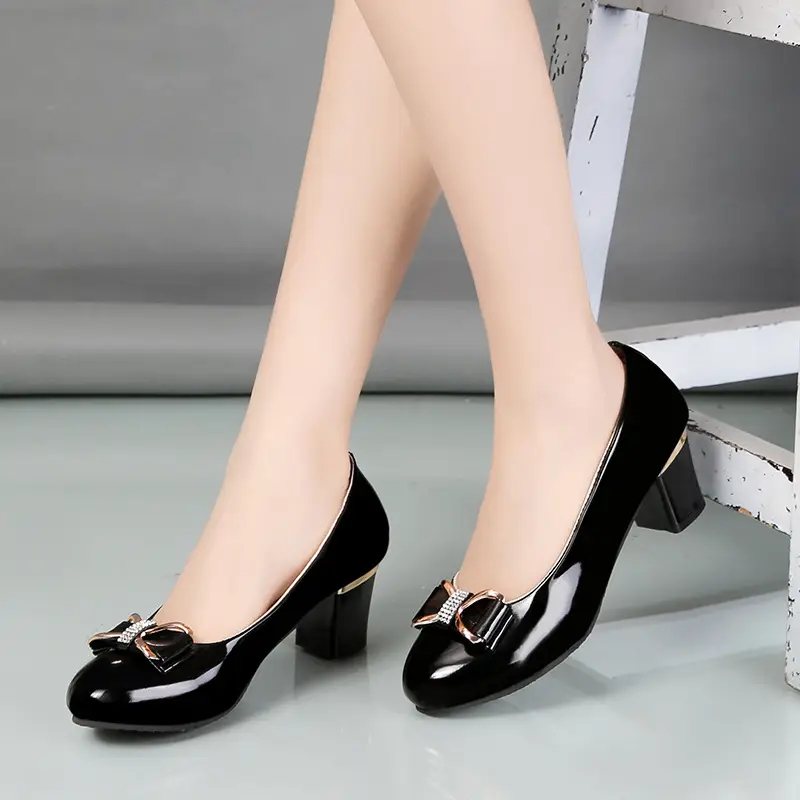 Beige Bow Heeled Women's Shoes 2024 Summer - Image 5