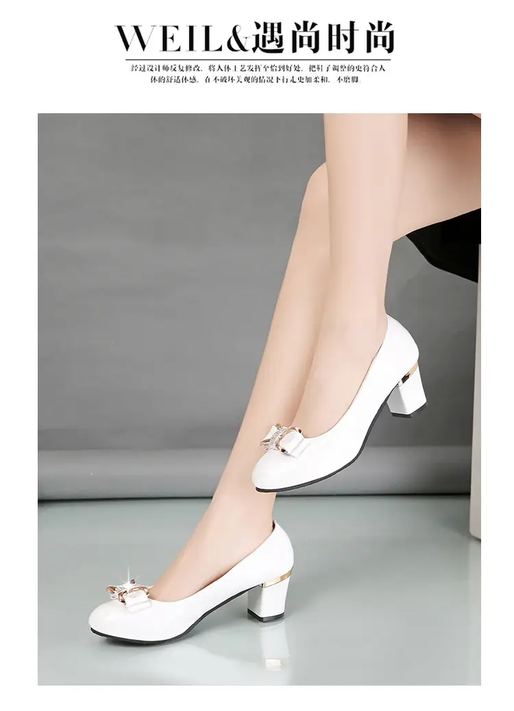 Beige Bow Heeled Women's Shoes 2024 Summer — feature 11