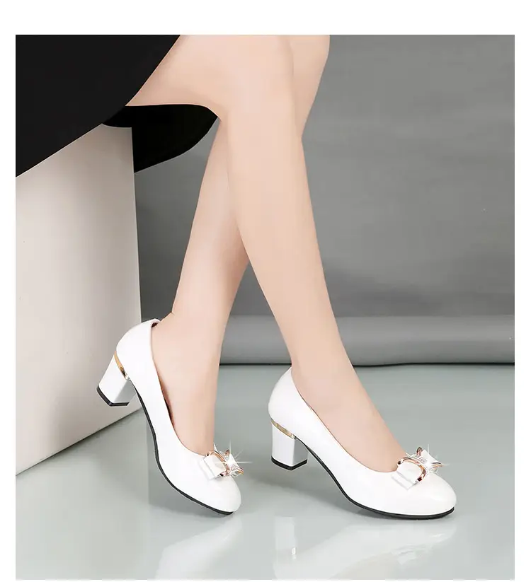 Beige Bow Heeled Women's Shoes 2024 Summer — feature 12