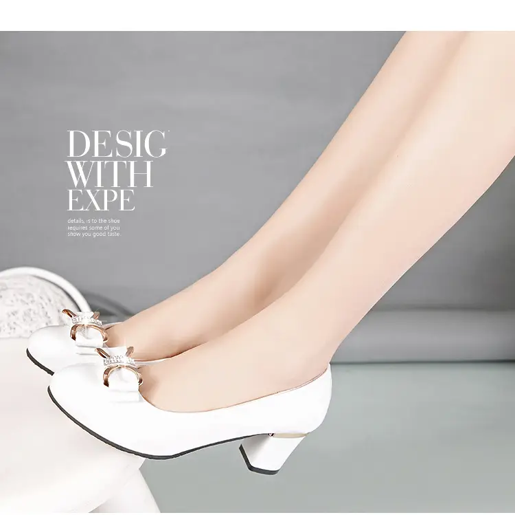Beige Bow Heeled Women's Shoes 2024 Summer — feature 13