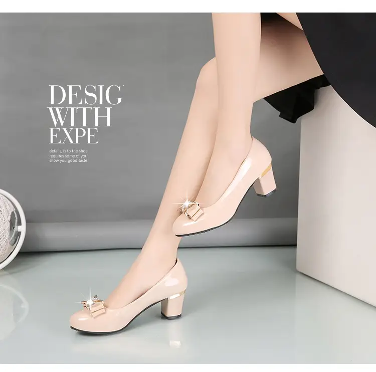 Beige Bow Heeled Women's Shoes 2024 Summer — feature 16