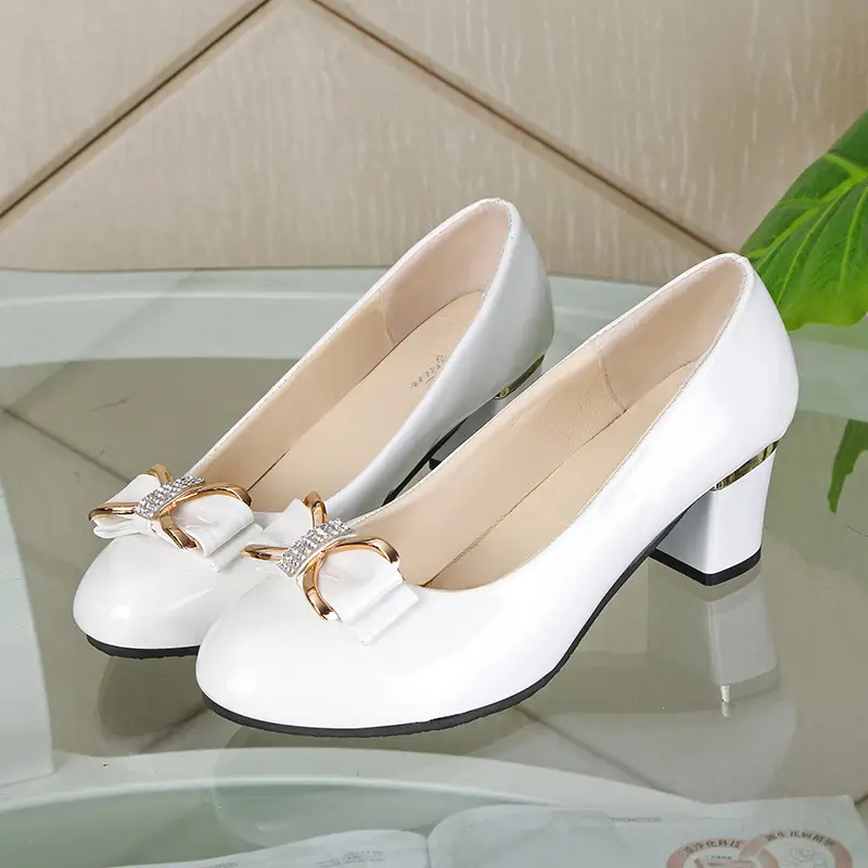 Beige Bow Heeled Women's Shoes 2024 Summer - Image 2