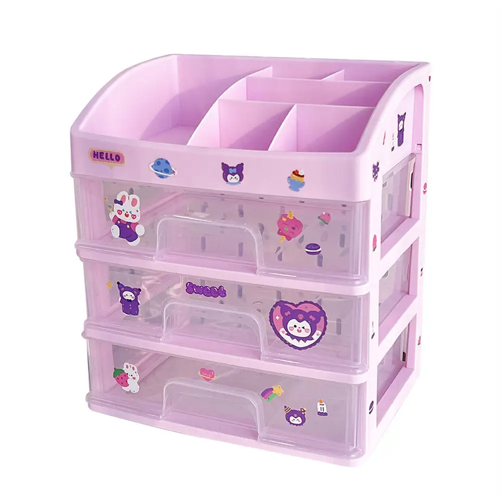 Student Dormitory Drawer Box Large Capacity Handbook Stationery Girls Desk Hair Accessories Transparent Organizer Box Storage