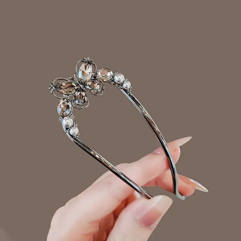 2024 New Rhinestone Pearl Butterfly Hairpin Women - Image 20