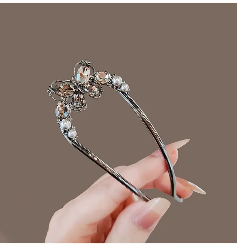 2024 New Rhinestone Pearl Butterfly Hairpin Women — feature 5
