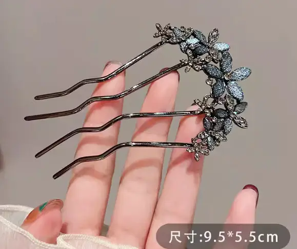 2024 New Rhinestone Pearl Butterfly Hairpin Women - Image 10