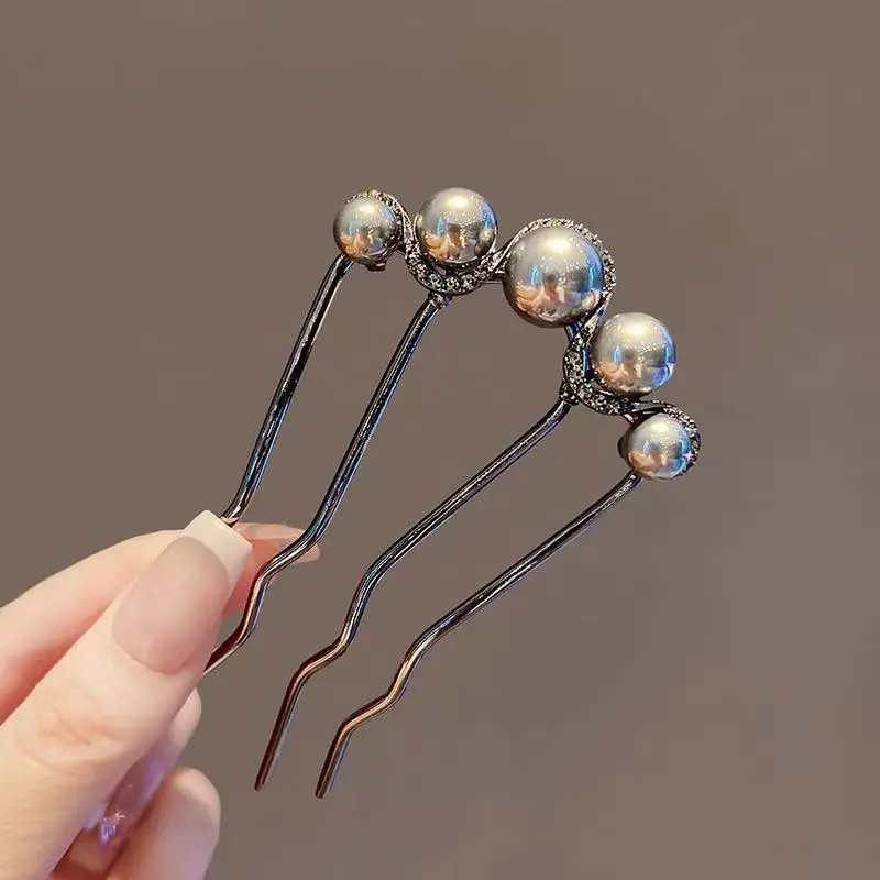 2024 New Rhinestone Pearl Butterfly Hairpin Women - Image 11