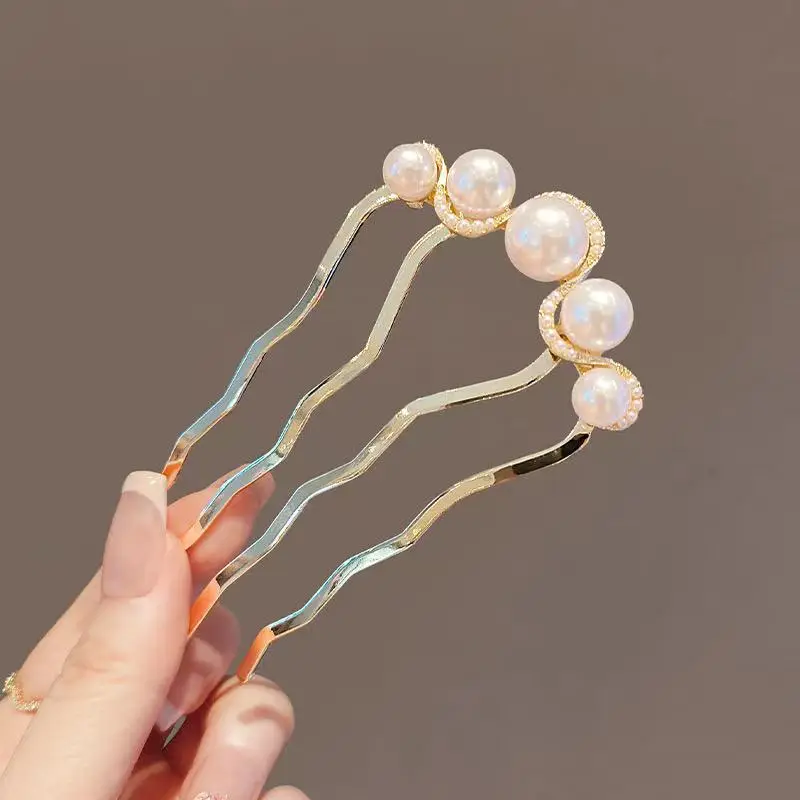 2024 New Rhinestone Pearl Butterfly Hairpin Women - Image 12