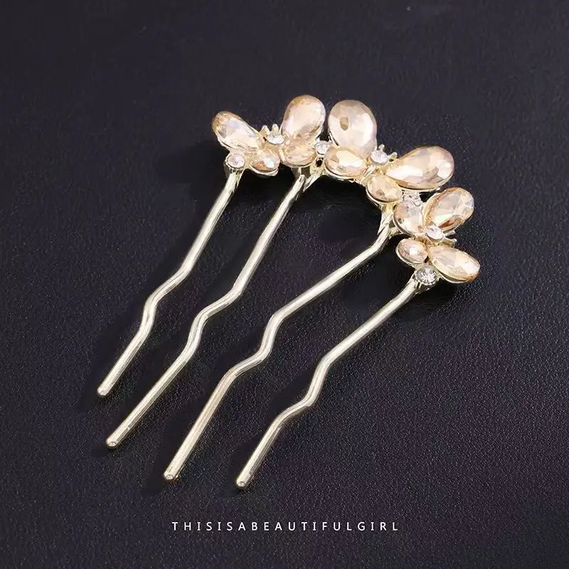 2024 New Rhinestone Pearl Butterfly Hairpin Women - Image 14