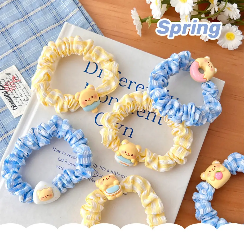 Milk Yellow Bear Hair Ring Set for Girls — feature 1