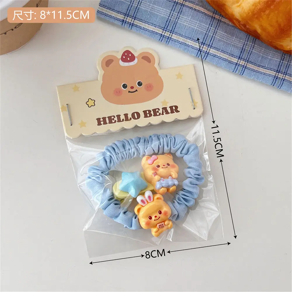 Milk Yellow Bear Hair Ring Set for Girls - Image 10