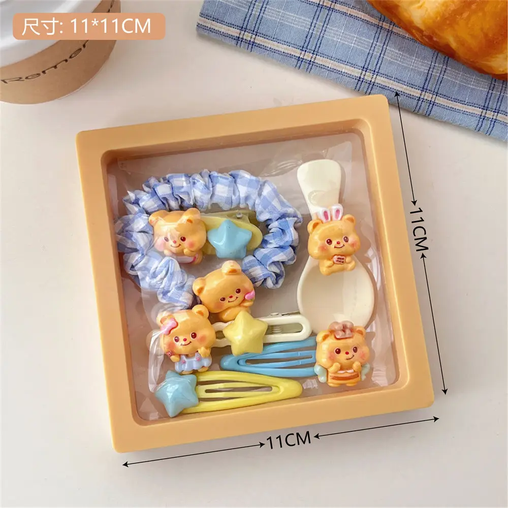 Milk Yellow Bear Hair Ring Set for Girls - Image 12