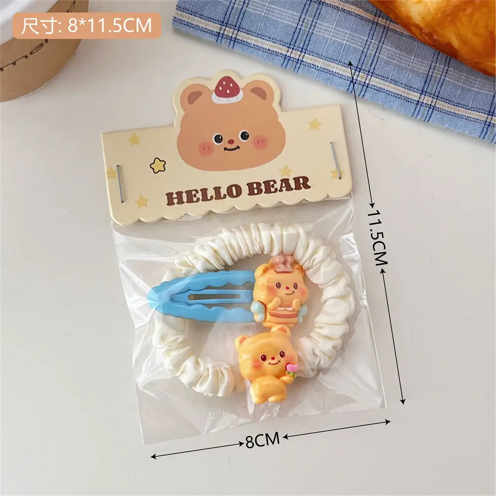 Milk Yellow Bear Hair Ring Set for Girls - Image 8