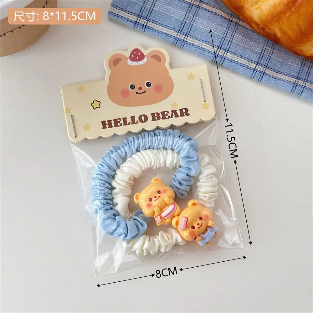 Milk Yellow Bear Hair Ring Set for Girls - Image 9