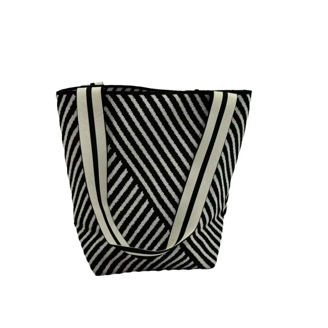 New Fashion Striped Single Shoulder Bucket Bag - Image 9