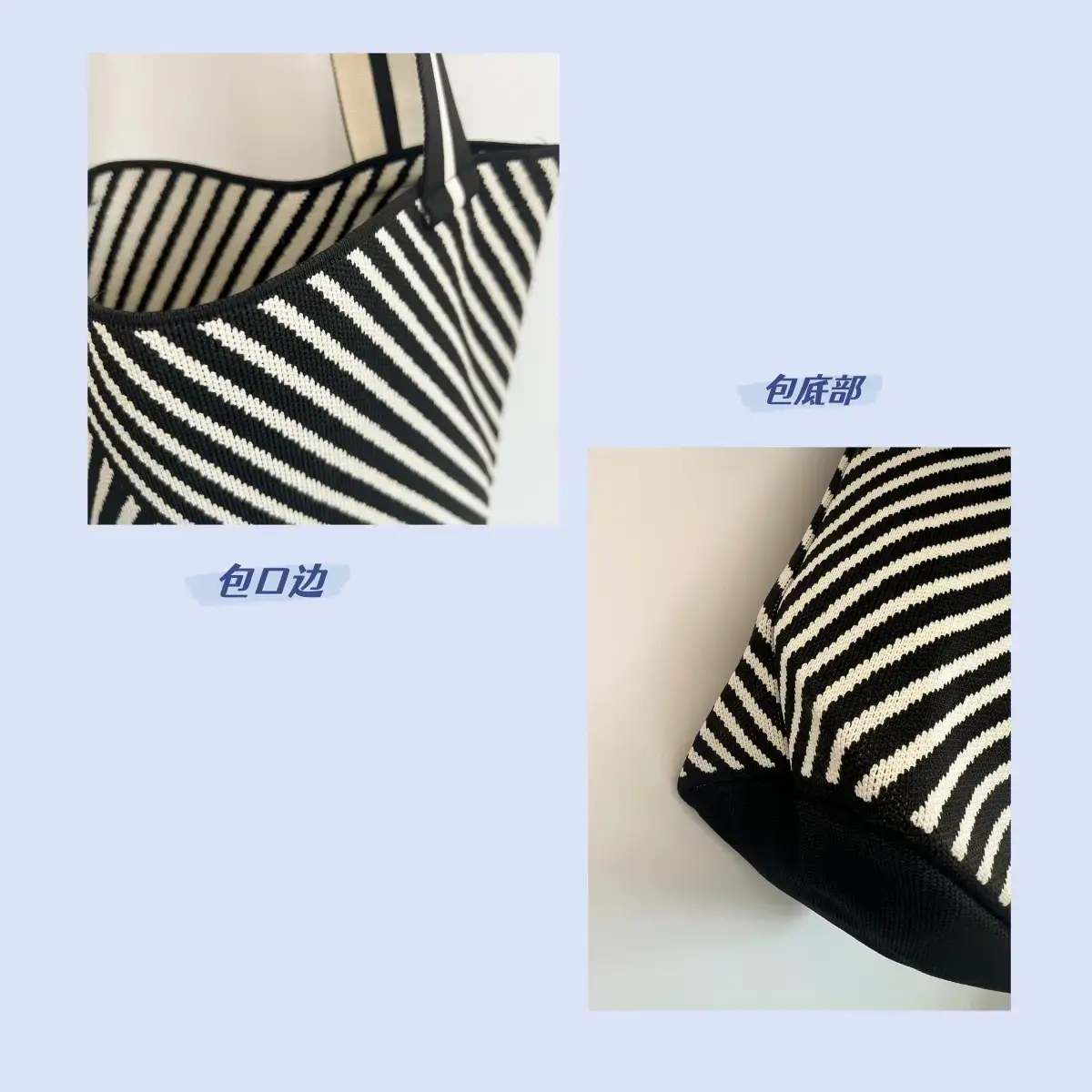 New Fashion Striped Single Shoulder Bucket Bag — feature 3