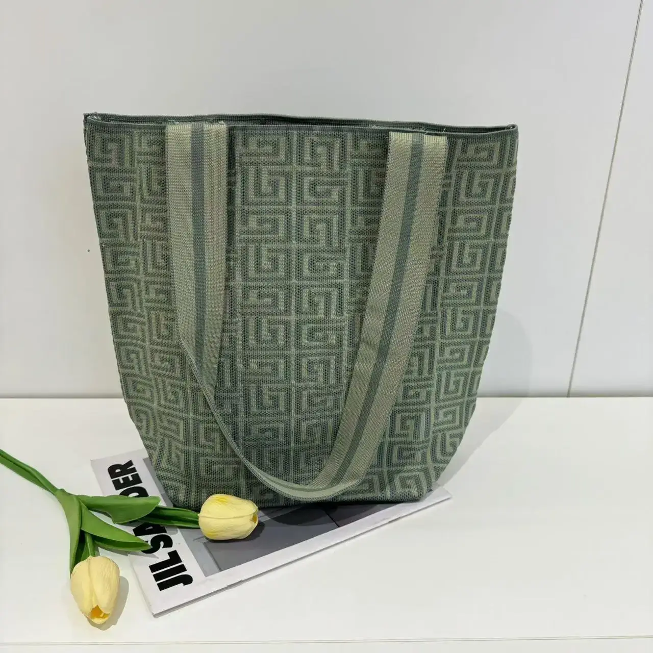 New Fashion Striped Single Shoulder Bucket Bag - Image 6