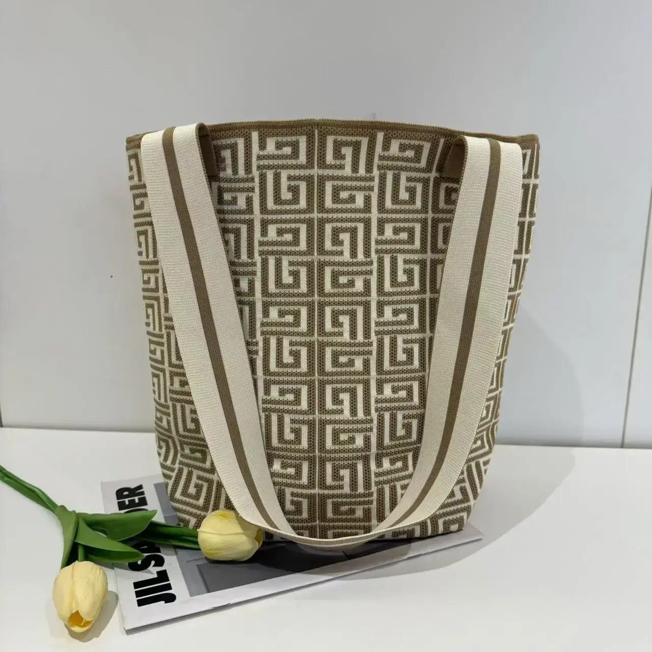 New Fashion Striped Single Shoulder Bucket Bag - Image 7