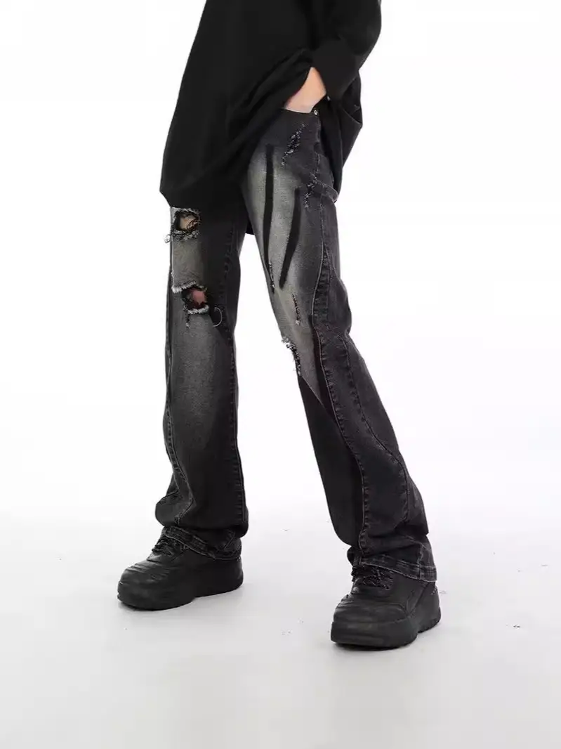 Ripped Jeans Men's 2024 High Street Trendy Brand - Image 3
