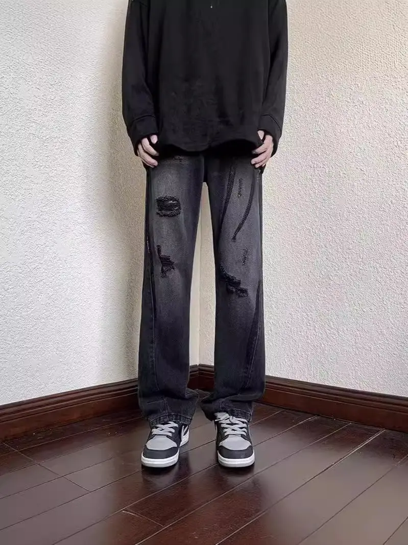 Ripped Jeans Men's 2024 High Street Trendy Brand - Image 4