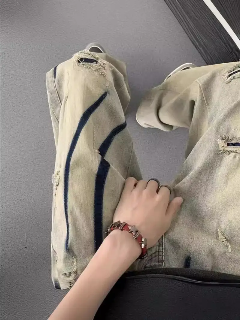 Ripped Jeans Men's 2024 High Street Trendy Brand - Image 5
