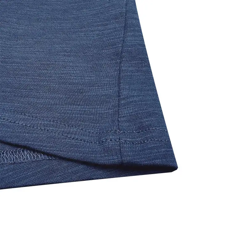 Men Button T-Shirt Blue Henry Collar Summer Casual — feature 18