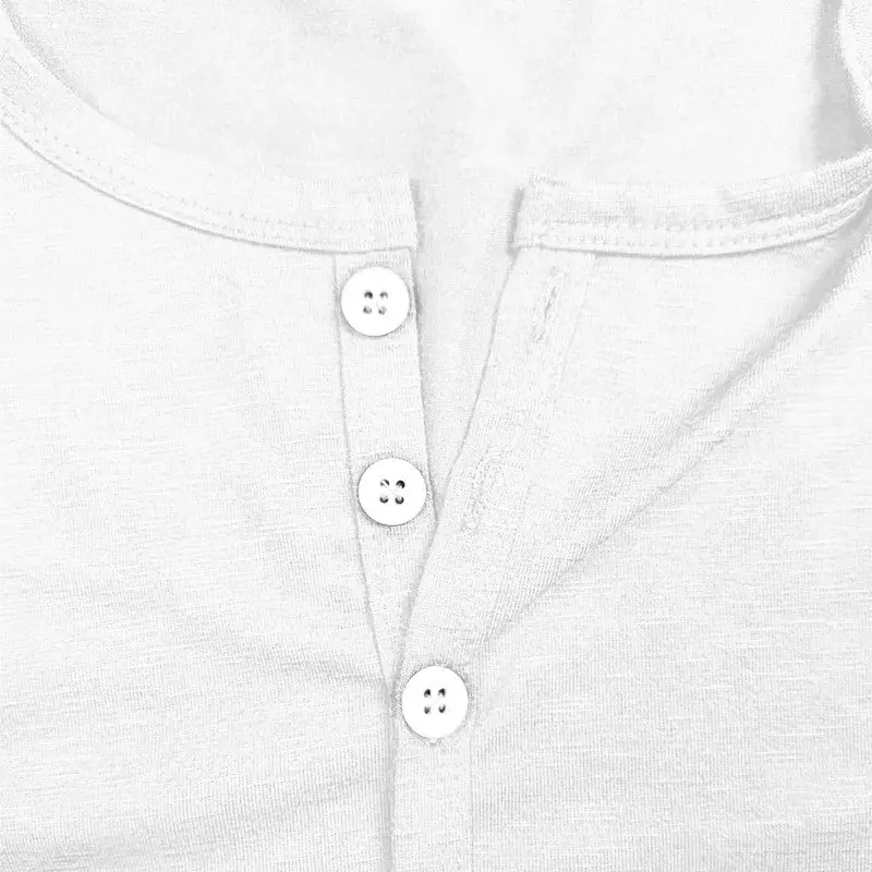Men Button T-Shirt Blue Henry Collar Summer Casual — feature 5
