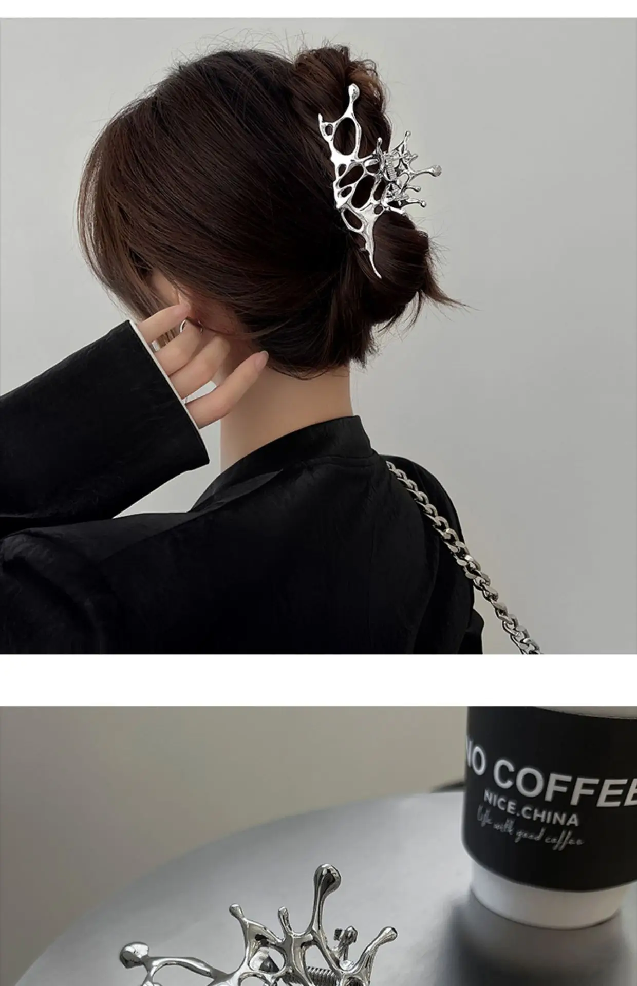 Advanced Sense Metal Liquid Hair Clip Women's Hair Quantity Multi-plate Hair Grab Clip Hair Accessories — feature 10