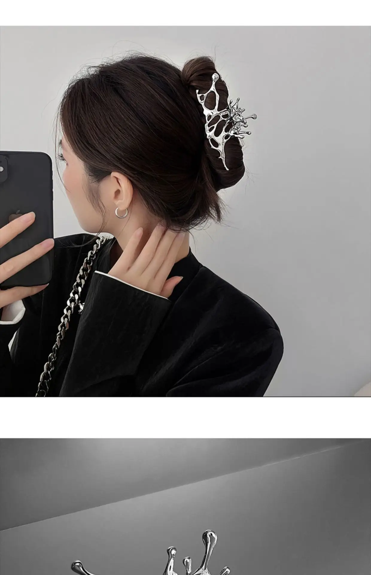 Advanced Sense Metal Liquid Hair Clip Women's Hair Quantity Multi-plate Hair Grab Clip Hair Accessories — feature 4